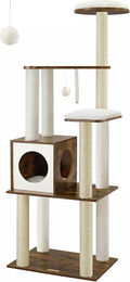 In And OutdoorMatch Luxus-Kratzbaum Carroll Grau 165 cm mit Hängematte für Katzen und Kitten – Bild 1 von 1