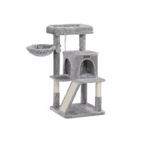 Produktbild von In And OutdoorMatch Luxus-Kratzbaum Creola für Katzen und Kitten mit Hängematte Grau 48 x 48 x 96 cm