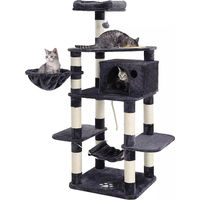 Produktbild von In And OutdoorMatch Luxus-Kratzbaum Felicia für Katzen und Kitten in Schwarz mit Hängematte und Sisal, 164 cm
