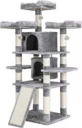 In And OutdoorMatch Luxus-Kratzbaum für Katzen Ynske in Grau mit weicher Hängematte und Sisal für Kitten 50 x 50 x 172 cm – Bild 1 von 2