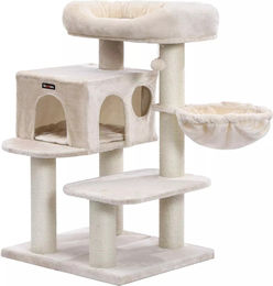 In And OutdoorMatch Luxus-Kratzbaum Ollie für Katzen in Beige mit weicher Hängematte 70 x 60 x 112 cm – Bild 1 von 1