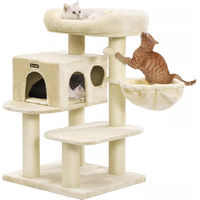 Produktbild von In And OutdoorMatch Luxus-Kratzbaum Vance für Katzen in Beige mit Hängematte und Sisal-Elementen 112 cm geeignet für Kitten