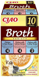 Produktbild von INABA Cat Ciao Churu Katzen-Suppe mit Huhn, Lachs, Thunfisch und Jakobsmuschel getreidefrei 10x40g