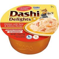 Produktbild von INABA Cat Dashi Delights Katzenleckerli Huhn mit Thunfisch und Lachs 70 g - 6 x 70 g