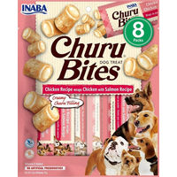 Produktbild von INABA Churu Bites Hundeleckerli Huhn und Lachs getreidefrei für kleine und Senior Hunde 96 g - 8 x 12 g