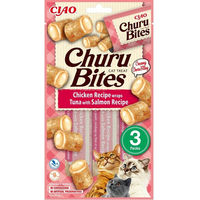 Produktbild von INABA Churu Bites Katzenleckerlis Huhn mit Thunfisch und Lachs 30 g - 3 x 10 g
