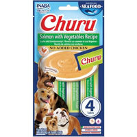 Produktbild von INABA Churu Cremige Hundesnacks mit Lachs, Getreidefrei und Ohne Konservierungsstoffe, 56 g
