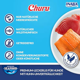 INABA Churu Cremige Hundesnacks mit Thunfisch und Lachs, Getreidefrei, 56 g – Bild 1 von 6