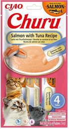 INABA Churu Cremiges Katzenleckerli Lachs und Thunfisch 4x14g für alle Altersstufen - 4 x 14 g – Bild 1 von 3