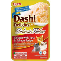 Produktbild von INABA Churu Dashi Delights Delicate Flakes Katzen Leckerli Huhn Thunfisch und Lachs 40g - 40 g