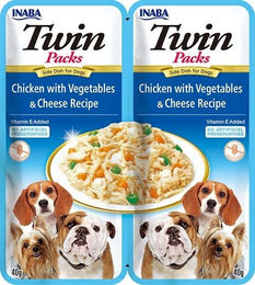 INABA Churu Dog Twin Pack Hundeleckerli Huhn mit Gemüse und Käse in Hühnerbrühe getreidefrei 2x40 g – Bild 1 von 2