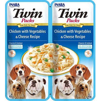 Produktbild von INABA Churu Dog Twin Pack Hundeleckerli Huhn mit Gemüse und Käse in Hühnerbrühe getreidefrei 2x40 g