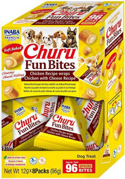 INABA Churu Fun Bites Hundeleckerli Huhn mit Käse getreidefrei 96 g - 8 x 12 g – Bild 1 von 6