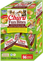 INABA Churu Fun Bites Hundeleckerli Huhn mit Kürbis getreidefrei 96 g - 8 x 12 g – Bild 1 von 6