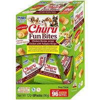 Produktbild von INABA Churu Fun Bites Hundeleckerli Huhn mit Kürbis getreidefrei 96 g - 8 x 12 g
