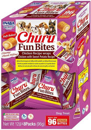 INABA Churu Fun Bites Hundeleckerli Huhn und Süßkartoffel getreidefrei 96 g - 8 x 12 g – Bild 1 von 8