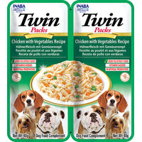 Produktbild von INABA Churu Hund Paste Huhn mit Gemüse in Hühnerbrühe 2x40 g getreidefrei