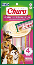 INABA Churu Hundeleckerli Huhn mit Lachs Getreidefrei und Ohne Konservierungsstoffe 56 g - 4 x 14 g – Bild 1 von 11