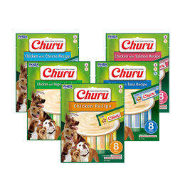 INABA Churu Hundeleckerli Püree Huhn mit Lachs Getreidefrei und Ohne Konservierungsstoffe 160 g – Bild 1 von 8