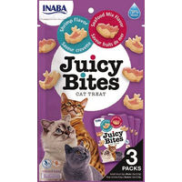 Produktbild von INABA Churu Juicy Bites Katzen Leckerlies Garnelen und Meeresfrüchte Mix 33,9 g - 3 x 11,3 g
