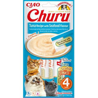 Produktbild von INABA Churu Katzen Leckerli Creme Thunfisch mit Meeresfrüchten 4x14g - 4 x 14 g