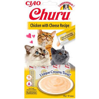 Produktbild von INABA Churu Katzenleckerli Huhn und Käse Paste für alle Altersstufen 56 g - 4 x 14 g