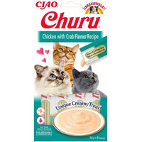 Produktbild von INABA Churu Katzenleckerli Huhn und Krabben Cremige Paste 56 g - 56 g