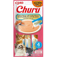 Produktbild von INABA Churu Katzenleckerli Lachs und Jakobsmuschel Creme Paste 56g - 56 g