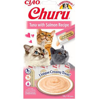 Produktbild von INABA Churu Katzenleckerli Paste Thunfisch und Lachs 56 g - 4 x 14 g