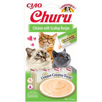Produktbild von INABA Churu Katzenleckerli Püree Huhn mit Jakobsmuschel 4 x 14 g - 4 x 14 g