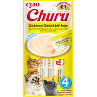 Produktbild von INABA Churu Katzensnacks Huhn mit Käse und Rindfleisch 4x14g Paste - 4 x 14 g
