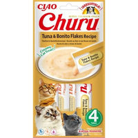Produktbild von INABA Churu Katzensnacks Thunfisch Paste mit Bonitoflocken 4x14g
