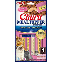 Produktbild von INABA Churu Meal Topper Katzenleckerlis Thunfisch und Lachs 4 x 14 g cremige Ergänzung für erwachsene Katzen - 4 x 14 g