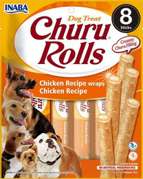 INABA Churu Rolls Hundeleckerli Huhn Getreidefrei Ohne Zucker 96 g - 8 x 12 g – Bild 1 von 10