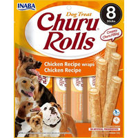 Produktbild von INABA Churu Rolls Hundeleckerli Huhn Getreidefrei Ohne Zucker 96 g - 8 x 12 g