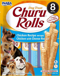Produktbild von INABA Churu Rolls Hundeleckerli Huhn und Thunfisch getreidefrei ohne Konservierungsstoffe 96 g