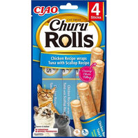 Produktbild von INABA Churu Rolls Katzenleckerli Huhn mit Thunfisch 40 g - 4 x 10 g