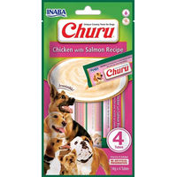Produktbild von INABA Churu Schleck Snack Huhn mit Lachs getreidefrei 56 g - 4 x 14 g
