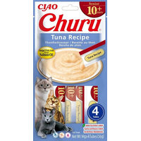 Produktbild von INABA Churu Senior Katzenleckerli Thunfisch Cremige Sticks 56g - 4 x 14 g