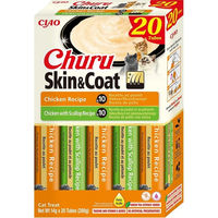 Produktbild von INABA Churu Skin & Coat Cremige Katzenleckerlies Huhn und Jakobsmuscheln 20x14g getreidefrei - 20 x 14 g