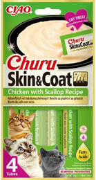 INABA Churu Skin & Coat Katzen Leckerli Huhn und Jakobsmuschel 4x14g für Haut und Fell - 48 x 14 g – Bild 1 von 11