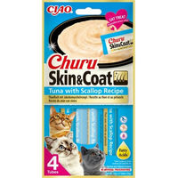 Produktbild von INABA Churu Skin & Coat Katzen Leckerli Thunfisch mit Jakobsmuschel für Adult 4x14g - 4 x 14 g