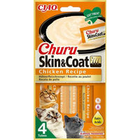 Produktbild von INABA Churu Skin & Coat Katzenleckerli Huhn für Erwachsene 4x14 g mit Haut & Fell Unterstützung - 4 x 14 g