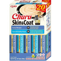 Produktbild von INABA Churu Skin & Coat Katzenleckerli Thunfisch für Haut und Fell 20 x 14 g - 20 x 14 g