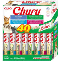 Produktbild von INABA Churu Variety Box Katzen Leckerlies Thunfisch und Huhn Meeresfrüchte Mix getreidefrei 40 x 14 g - 40 x 14 g