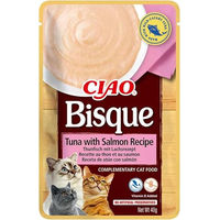 Produktbild von INABA Ciao Bisque Katzen-Nassfutter Thunfisch und Lachs Cremepaste 40 g - 12 x 40 g