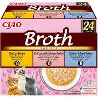 Produktbild von INABA Ciao Broth Katzen-Leckerli Creme Mix Huhn und Thunfisch für alle Altersstufen 24x40g