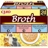 Produktbild von INABA Ciao Broth Katzen Leckerli Mix Huhn und Thunfisch Getreidefrei 24x40g