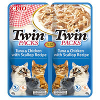 Produktbild von Inaba Ciao Katzen-Leckerli Thunfisch mit Huhn und Jakobsmuscheln in Brühe 2 x 40 g - 2 x 40 g