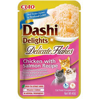 Produktbild von INABA Dashi Delights Delicate Flakes Katzen Leckerli Huhn und Lachs 40g - 40 g